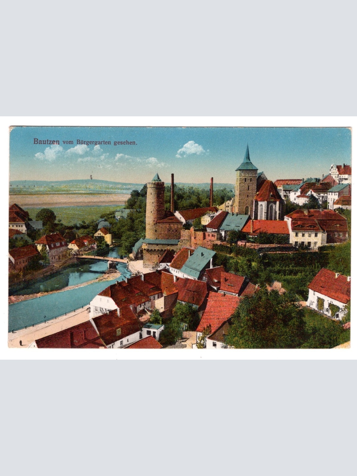 AK, Bautzen, Sachsen, vom Bürgergarten gesehen, Ansichtskarte (S5502)