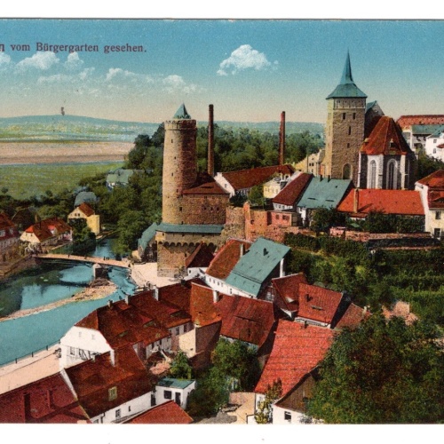 AK, Bautzen, Sachsen, vom Bürgergarten gesehen, Ansichtskarte (S5502)
