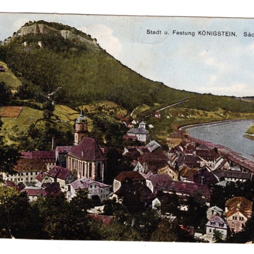 AK, Königstein Stadt und Festung, Sachsen, Ansichtskarte (S5507)