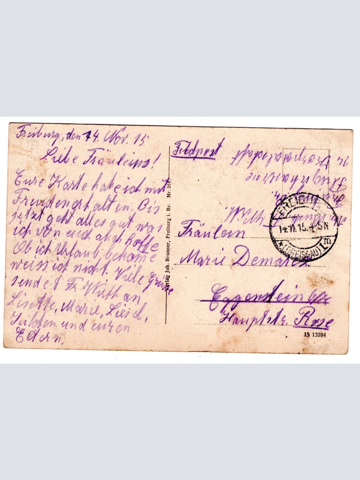 AK, Freiburg im Breisgau, Baden-Württemberg, Ansichtskarte (S5526)