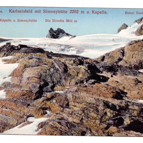 AK, Karlseisfeld mit Simonyhütte, Oberösterreich, Ansichtskarte (S5645)