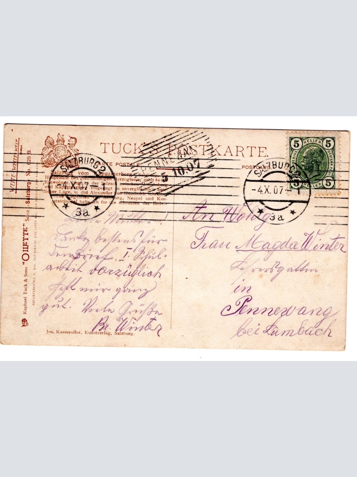 AK, Salzburg vom Kapuzinerberg, Ansichtskarte (S5653)