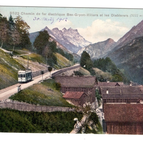 AK, Chemin de fer electrique Bex-Gryon-Villars et les , Ansichtskarte (S5691)