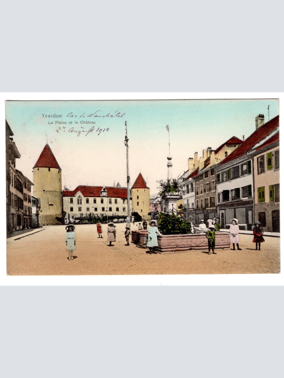 AK, Yverdon, La Plaine et le Chateau, Schweiz , Ansichtskarte (S5692)