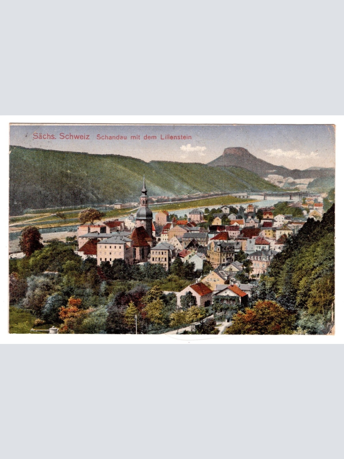 AK, Schandau mit dem Lilienstein, Sachsen, Ansichtskarte (S5733)