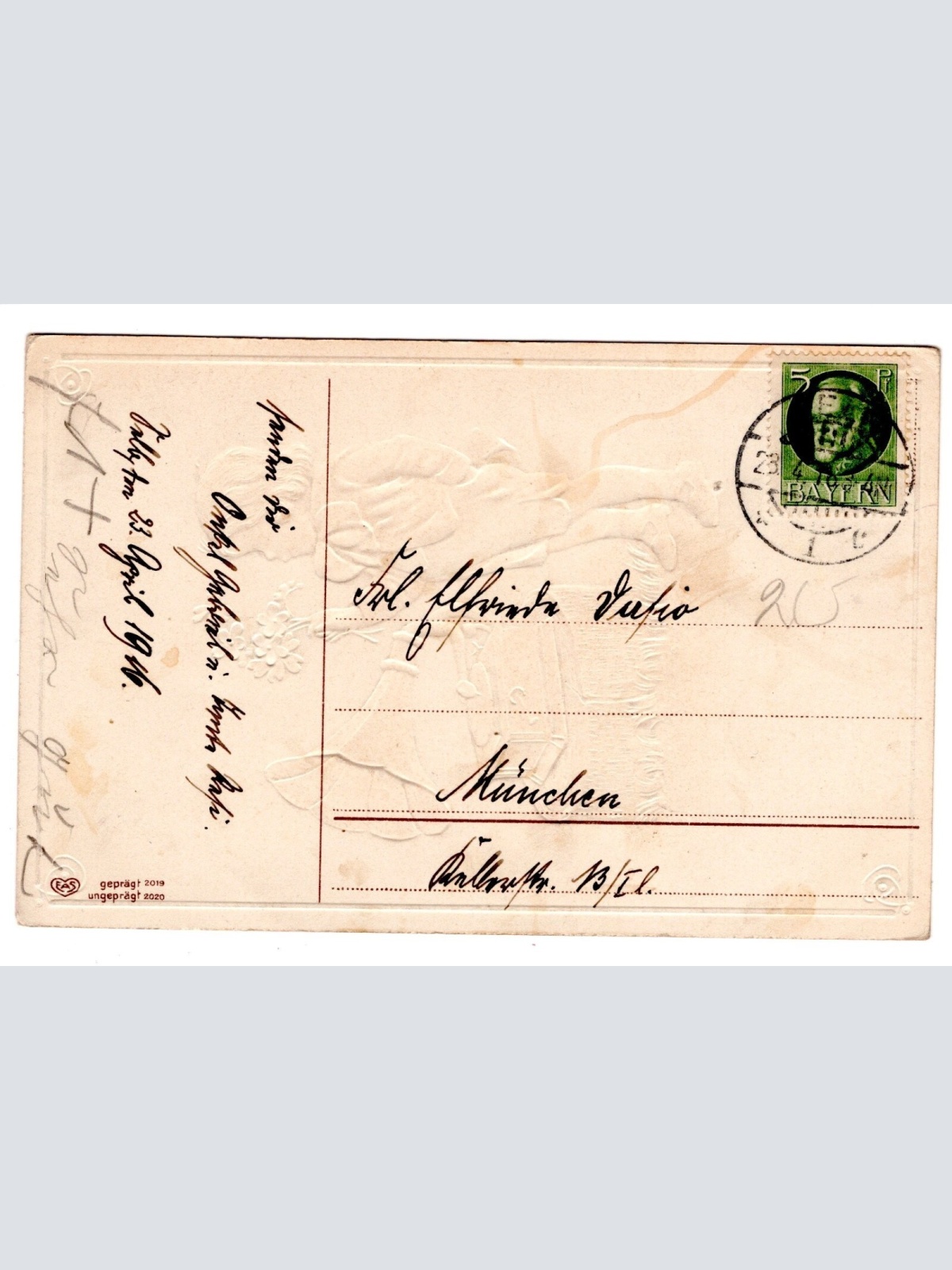 AK, Herzlichen Glückwunsch zum Geburtstage, Präge-AK, Ansichtskarte (S5787)