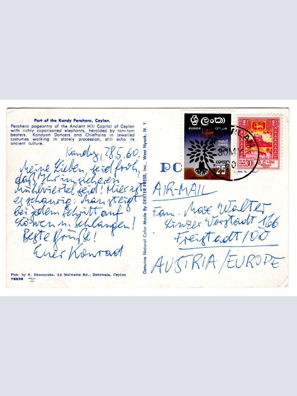 AK, Sri Lanka, Ceylon, Ansichtskarte (S5789)