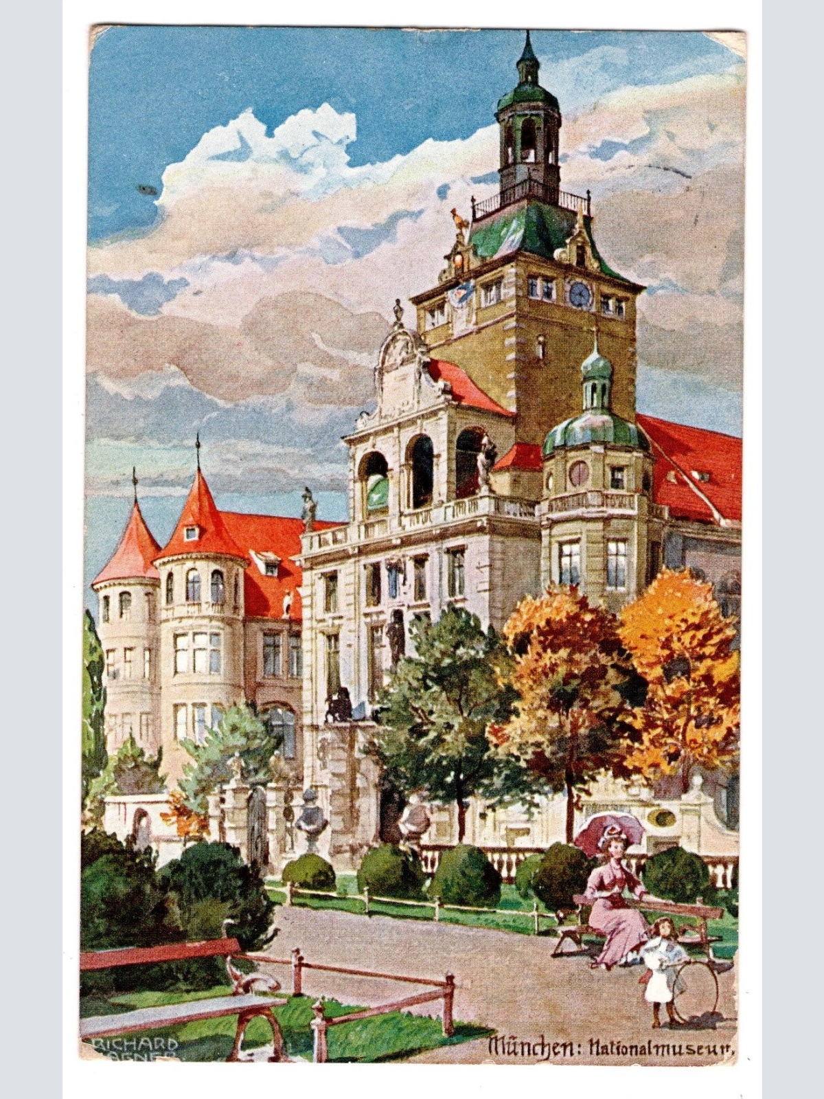 AK, München, Nationalmuseum, Bayern, Ansichtskarte (S5815)