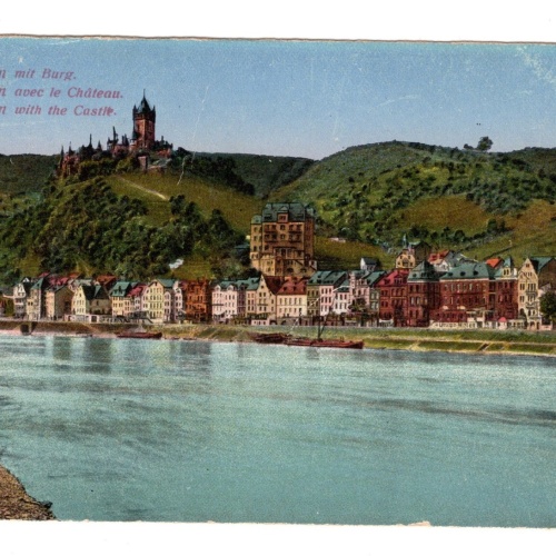AK, Cochem mit Burg, Rheinland-Pfalz, Ansichtskarte (S5818)