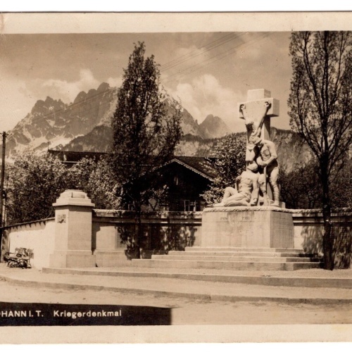 AK, St. Johann in Tirol, Kriegerdenkmal, Ansichtskarte (S5838)