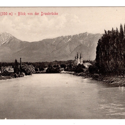 AK, Villach, Blick von der Draubrücke, Kärnten, Ansichtskarte (S5858)