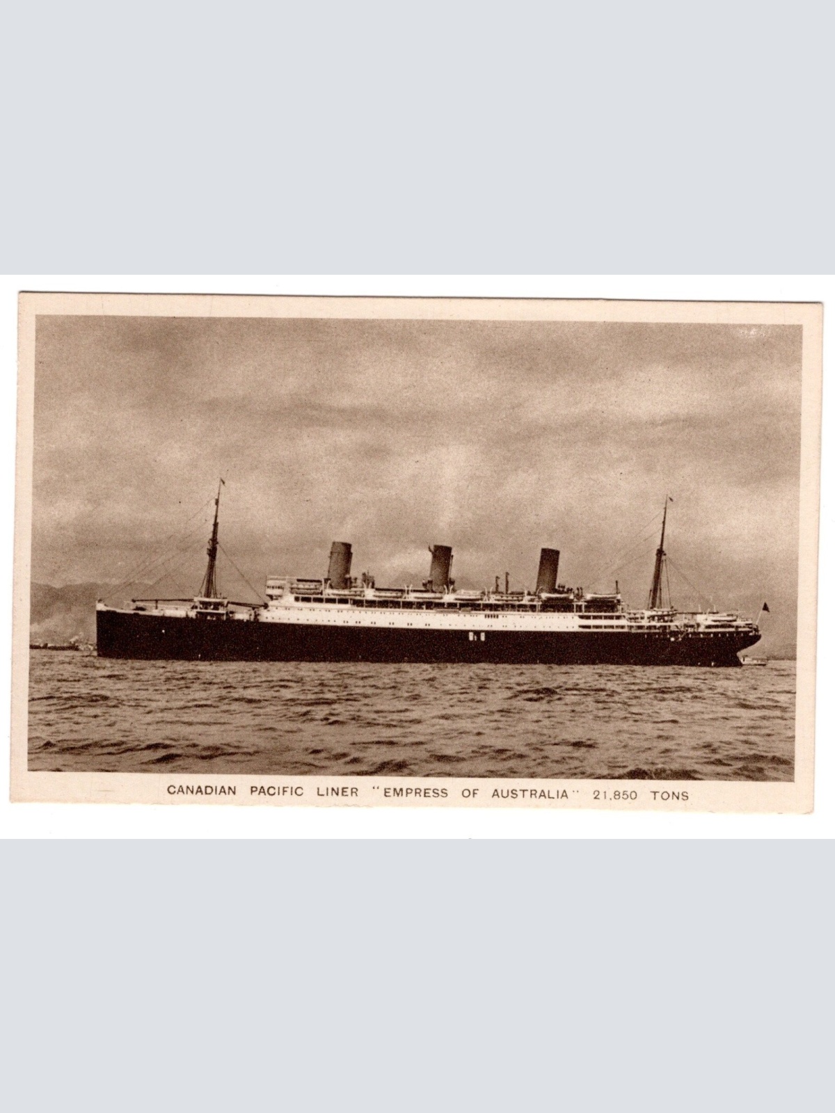 AK, Empress of Australia, Canadian Pacific Liner, Ansichtskarte (S5879)