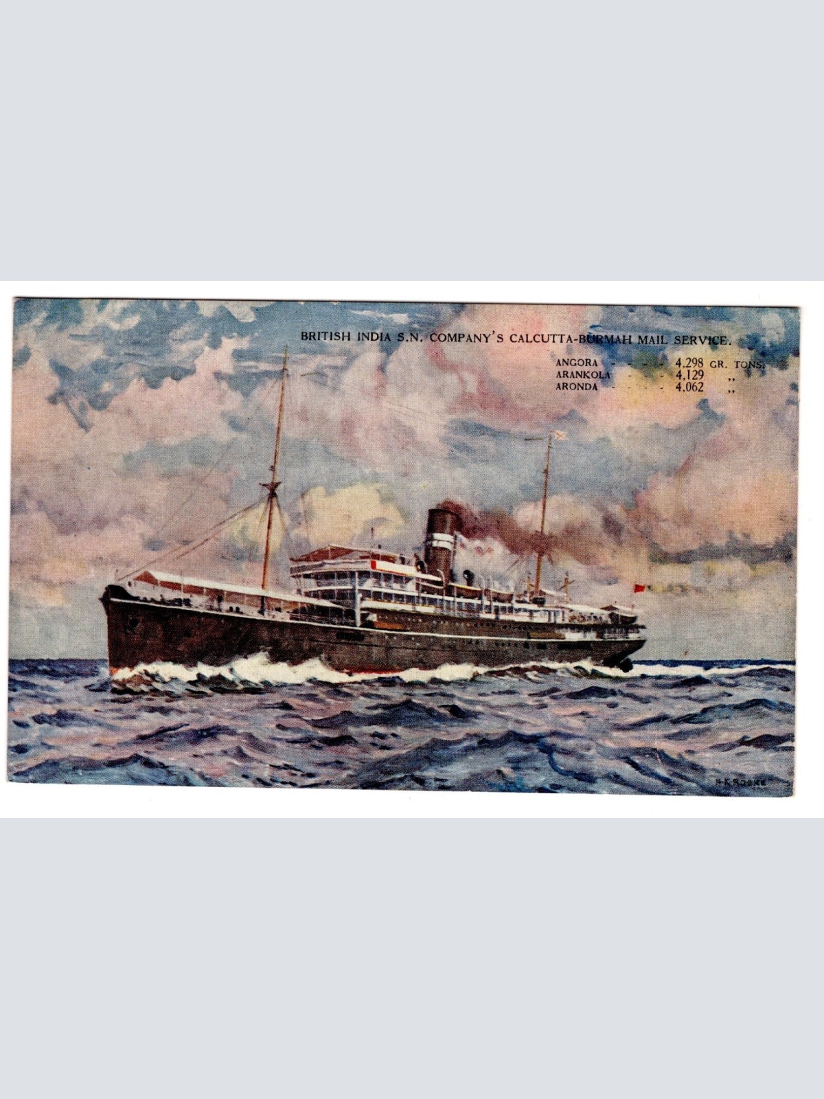 AK, Calcutta Burmah Mail Service, Ansichtskarte (S5883)