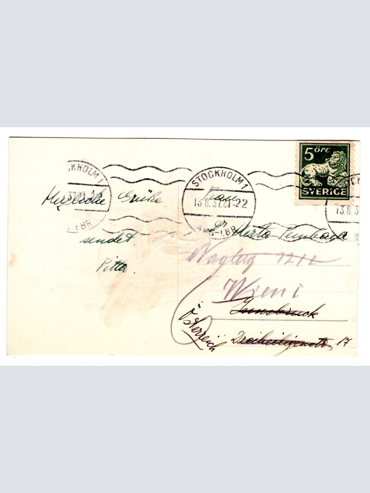 AK, S/S Regin, Stockholms Rederi A-B Svea, Ansichtskarte (S5890)