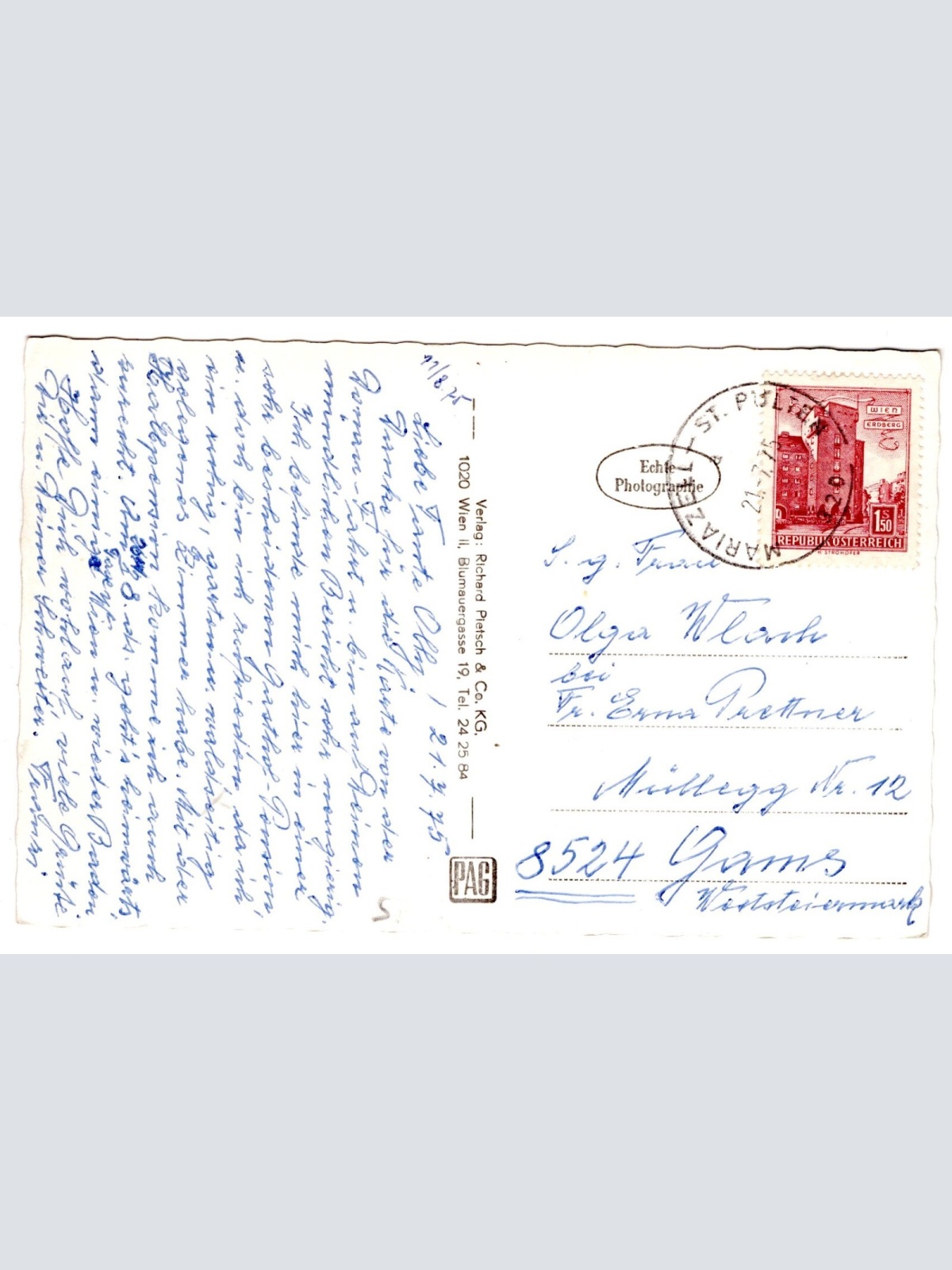 AK, Frankenfels, Pension Fischbachgraben Niederösterreich, Ansichtskarte (S5929)