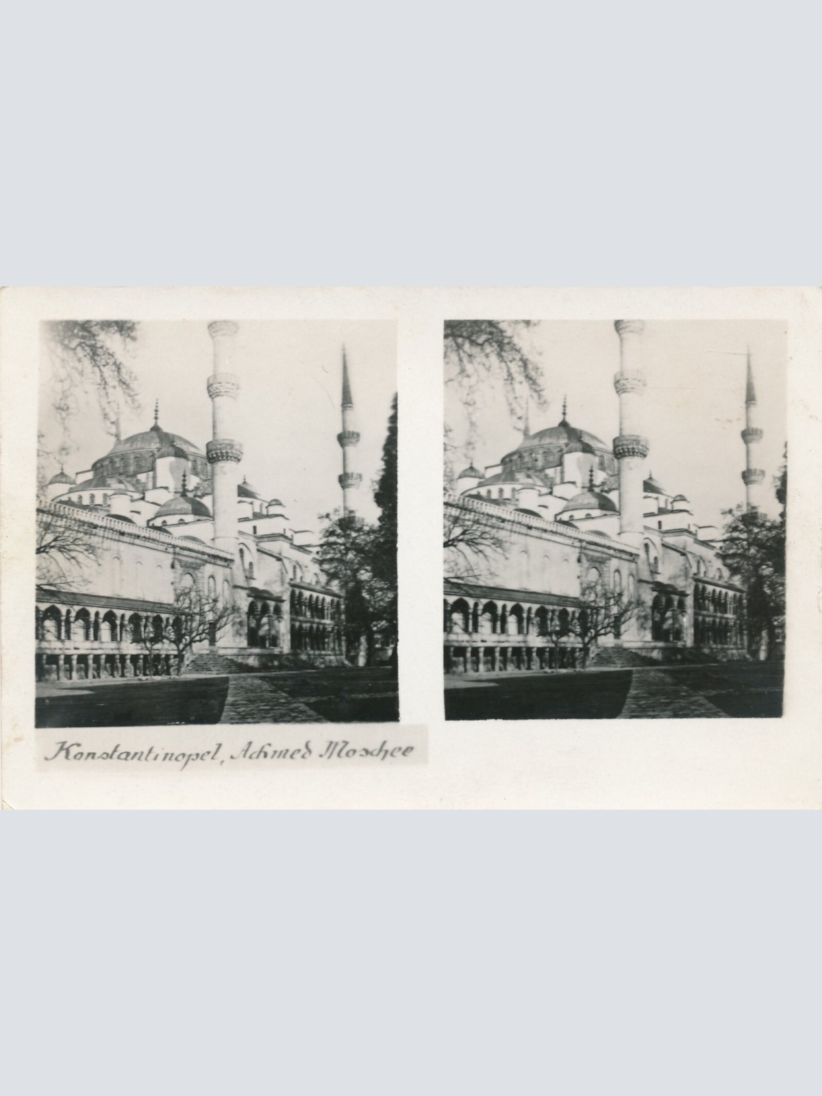 Stereo - Karte aus Konstantinopel Achmed Moschee Türkei Ansichtskarte (14273)