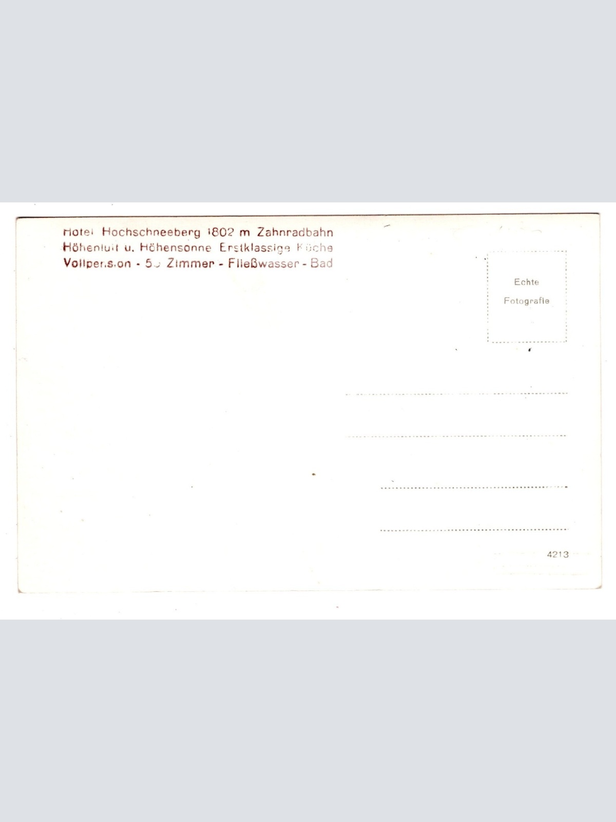 AK, Hotel Hochschneeberg, Niederösterreich, Ansichtskarte (S6046)