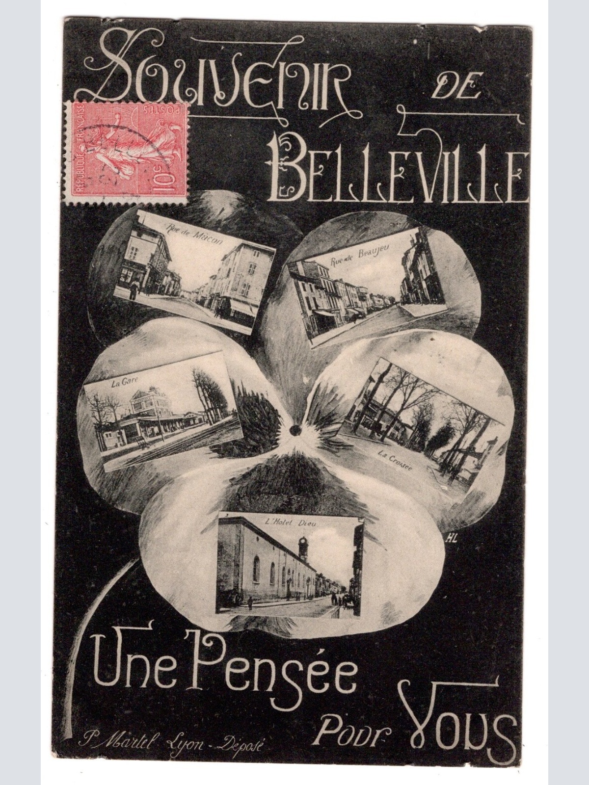 AK, Souvenir de Belleville, Frankreich, Ansichtskarte (S6194)