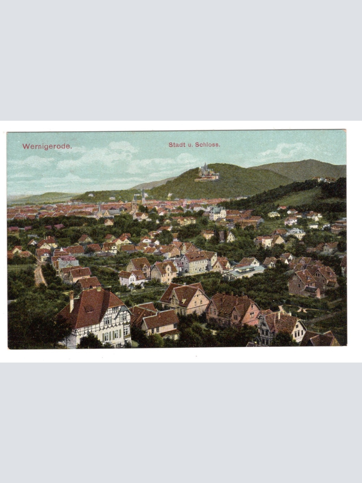 AK, Wernigerode, Stadt u. Schloss, Sachsen-Anhalt, Ansichtskarte (S6270)
