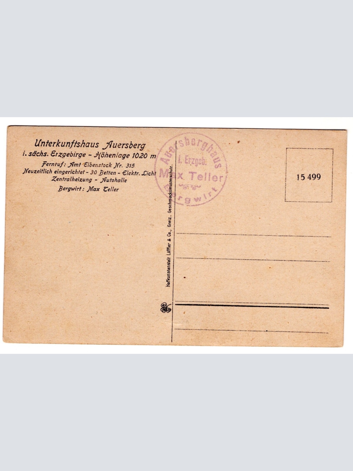 AK, Unterkunftshaus Auersberg, Sachsen, Ansichtskarte (S6327)