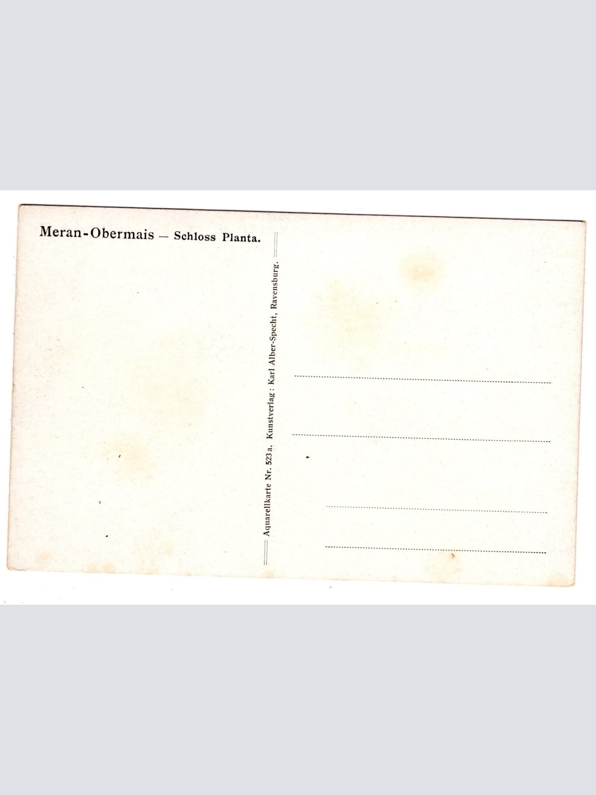 AK, Meran-Obermais, Schloss Planta, Italien, Ansichtskarte (S6358)