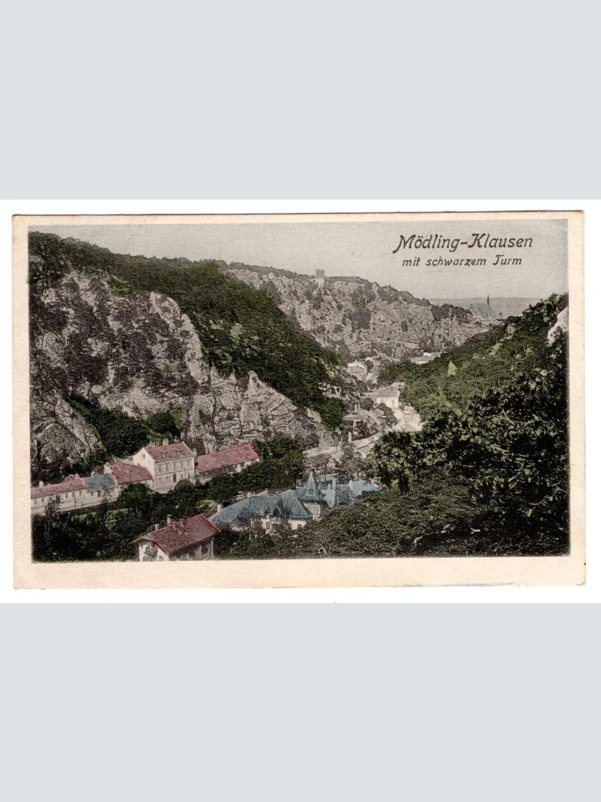 AK, Mödling-Klausen mit schwarzem Turm, Niederösterreich, Ansichtskarte (S6448)