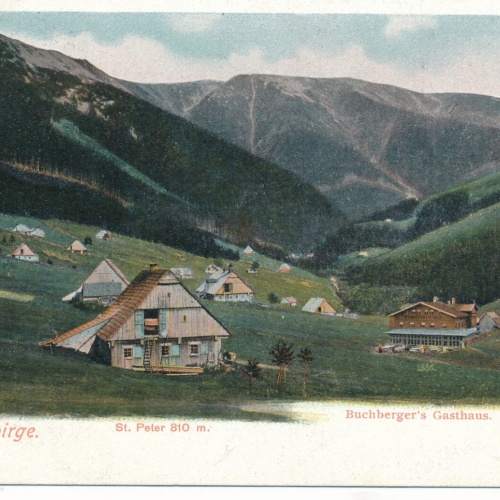 AK vom Riesengebirge Buchbergers Gasthaus Tschechoslowakei Ansichtskarte (14334)