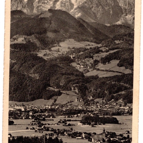 AK, Hallein mit Dürrnberg und hohen Göll, Salzburg, Ansichtskarte (S6572)