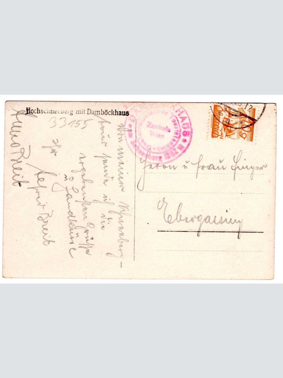 AK, Hochschneeberg mit Damböckhaus, Niederösterreich, Ansichtskarte (S6671)