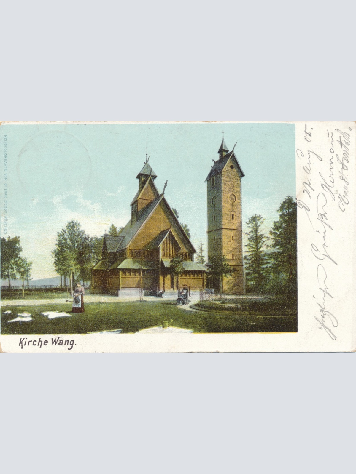 AK von der Kirche Wang im Riesengebirge Polen Ansichtskarte (14390)