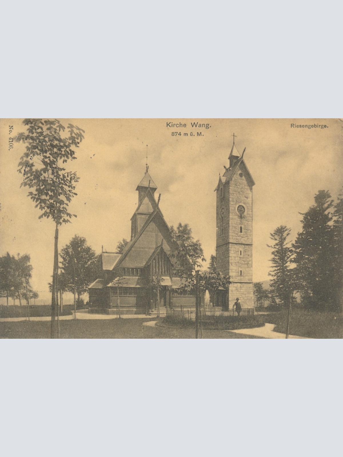 AK von der Kirche Wang im Riesengebirge Polen Ansichtskarte (14389)