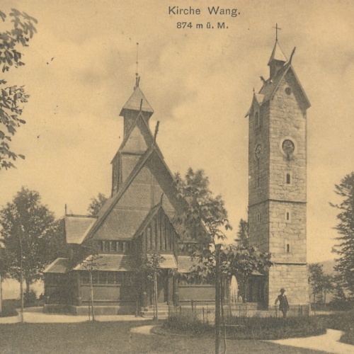 AK von der Kirche Wang im Riesengebirge Polen Ansichtskarte (14389)