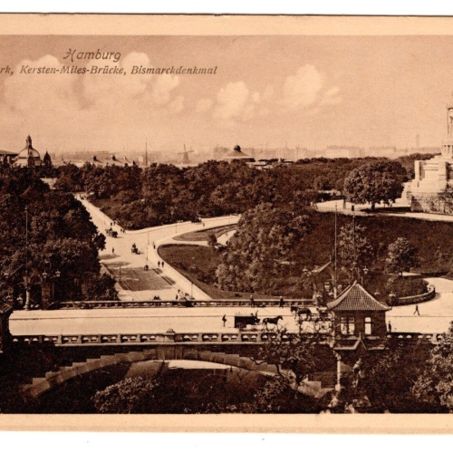 AK, Hamburg, Elbpark, Kersten-Miles-Brücke, Ansichtskarte (S6835)