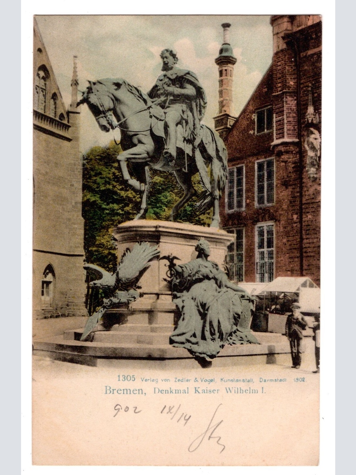 AK, Bremen, Denkmal Kaiser Wilhelm I., Ansichtskarte (S6842)