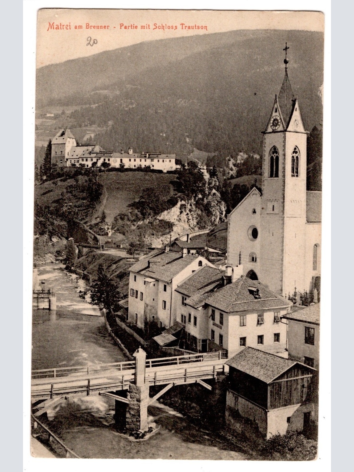 AK, Matrei am Brenner - Partie mit Schloss Trautson, Ansichtskarte (S6980)