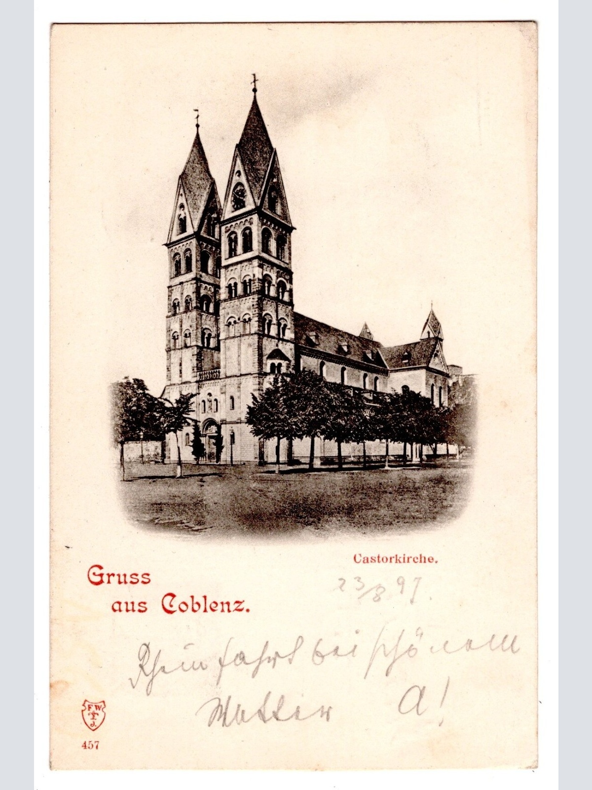 AK, Gruß aus Koblenz, Castorkirche, Rheinland-Pfalz, Ansichtskarte (S7007)