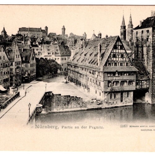 AK, Nürnberg, Partie an der Pegnitz, Bayern, Ansichtskarte (S7046)