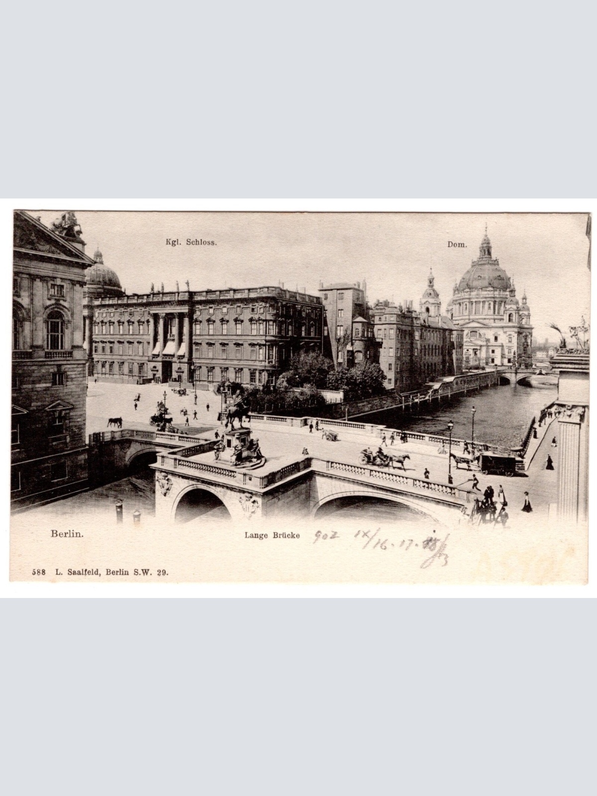 AK, Berlin, Lange Brücke, Kgl. Schloss, Dom, Ansichtskarte (S7054)