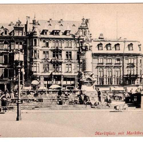 AK, Wiesbaden, Marktplatz mit Marktbrunnen, Hessen, Ansichtskarte (S7056)