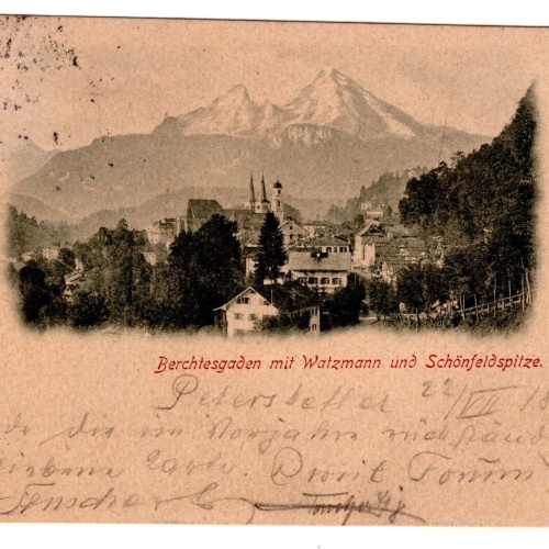 AK, Berchtesgaden mit Watzmann und Schönfeldspitze, Bayern Ansichtskarte (S7102)