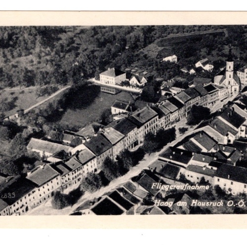 AK, Fliegeraufnahme, Haag am Hausruck, Oberösterreich, Ansichtskarte (S7111)