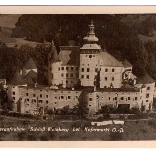 AK, Fliegeraufnahme, Schloss Weinberg, Oberösterreich, Ansichtskarte (S7114)