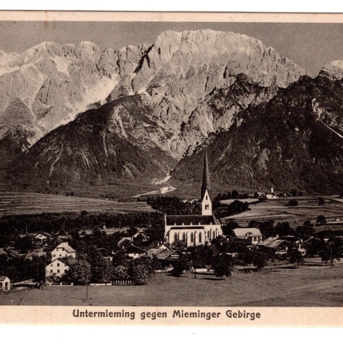 AK, Untermieming gegen Mieminger Gebirge, Tirol, Ansichtskarte (S7120)