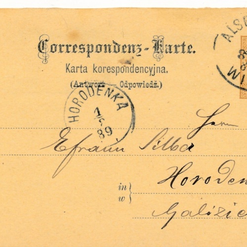2 Kreuzer Ganzsachen - Karte 1889 aus Wien Alsergrund (Poln) (14579)