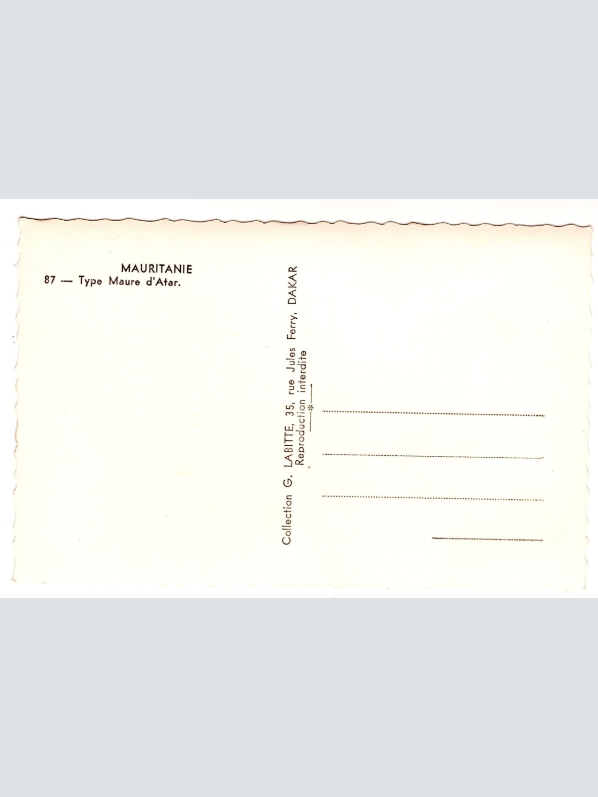 AK, Mauritanie - Type Maure d'Atar, Ansichtskarte (S7280)