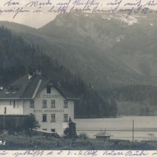 AK Erlaufsee bei Mariazell J. Czerny Hotel Herrenhaus Ansichtskarte (14518)