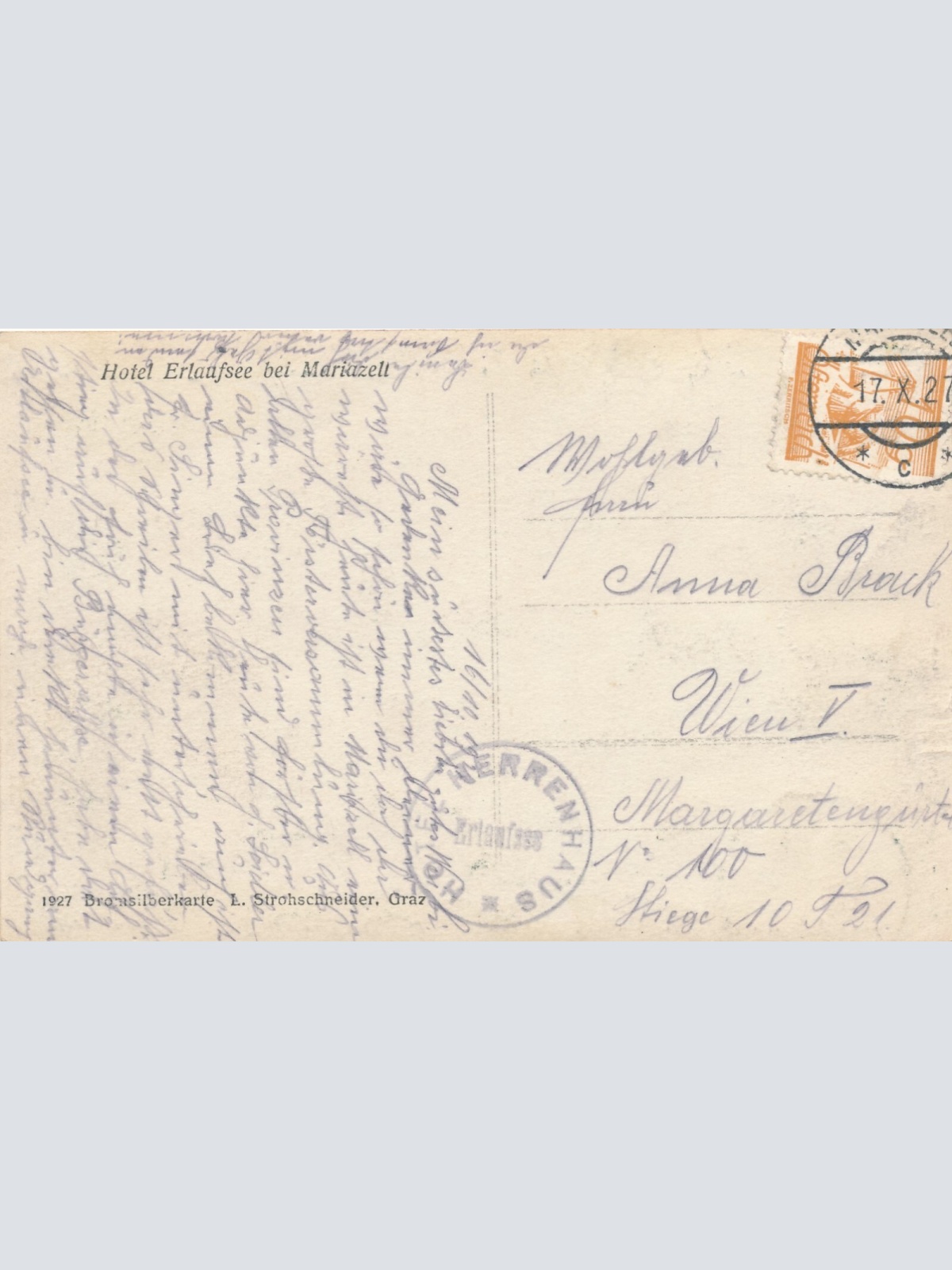 AK Erlaufsee bei Mariazell J. Czerny Hotel Herrenhaus Ansichtskarte (14518)