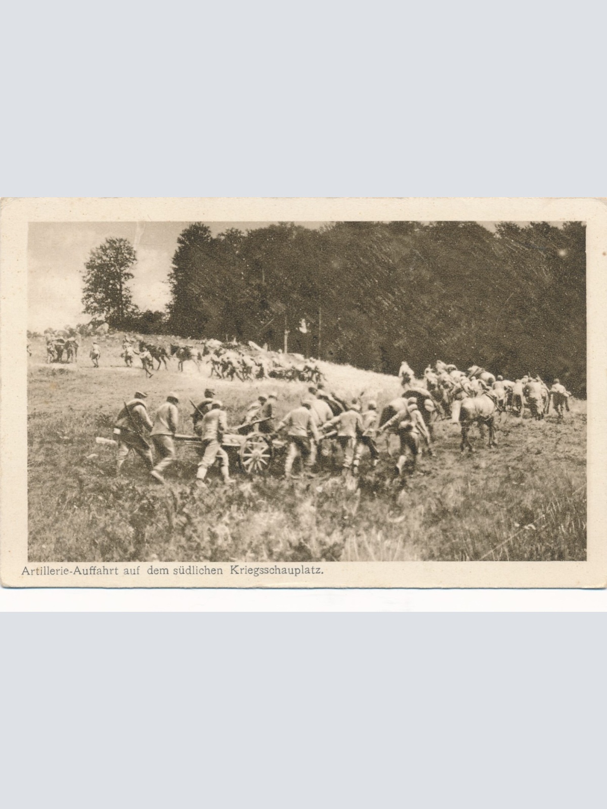 AK Artillerie Auffahrt a. d süd. Kriegsschauplatz Militaria Ansichtskart (14535)