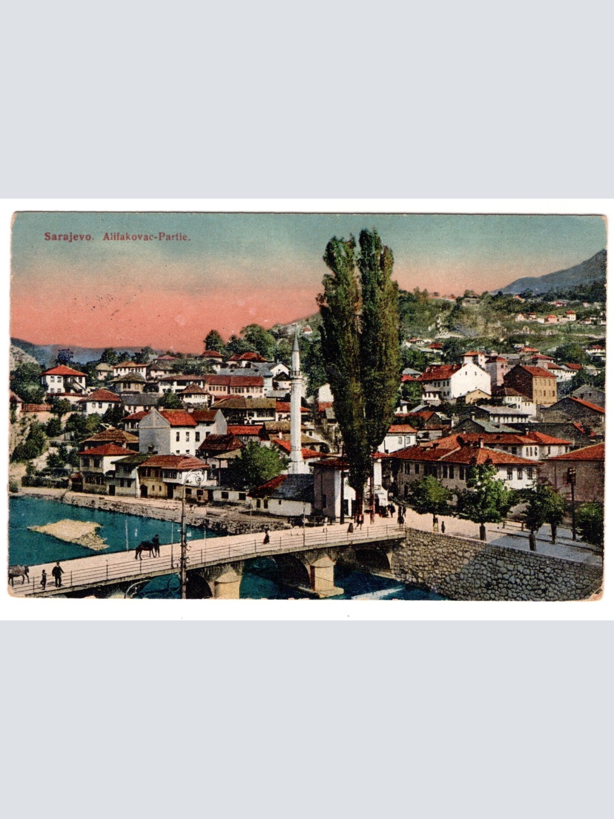 AK, Sarajevo, Alifakovac Partie, Bosnien, Ansichtskarte (S7292)