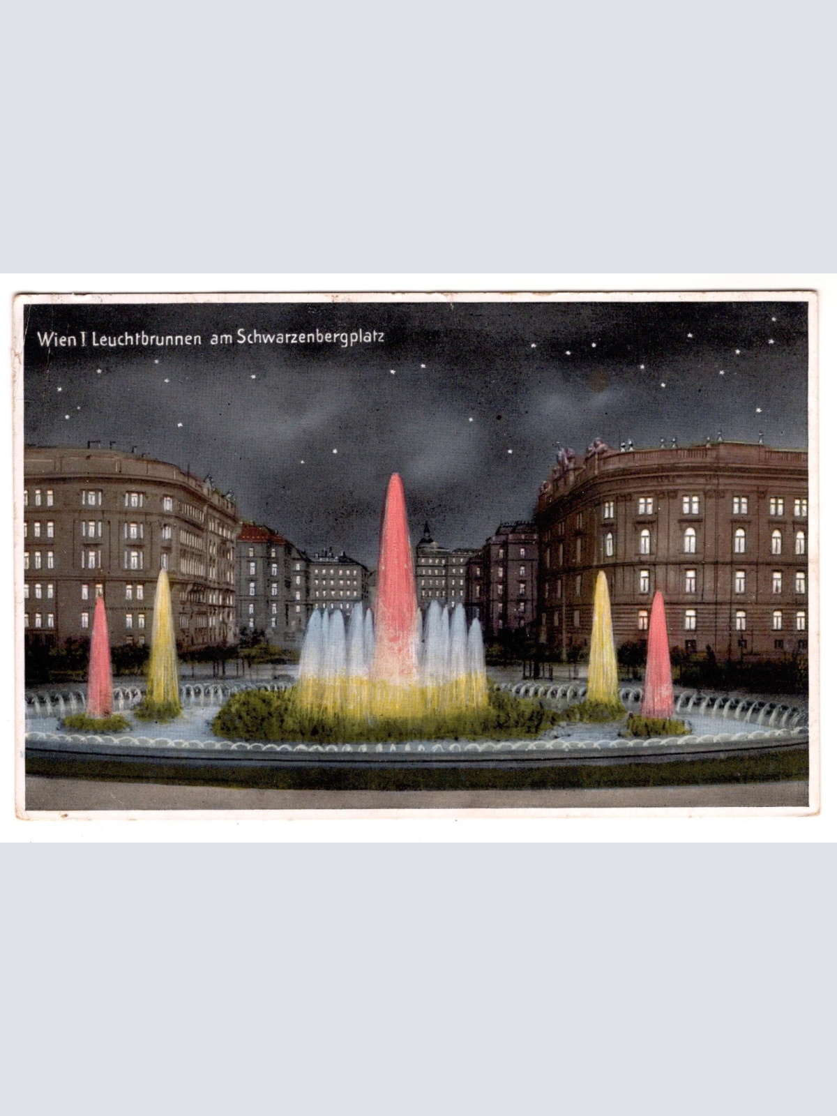 AK, Leuchtbrunnen am Schwarzenbergplatz, Wien, Ansichtskarte (S7320)